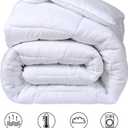 COHOME King Size Cooling Comforter, All-Season Quilted Down Alternative Duvet Insert, Luxury Hotel Breathable GentleSoft Comforter with Anti-Clump Tech & 8 Tab - Reversible - White 92 x 102 inches