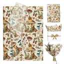 50 Sheets 20x14 Inch Mushroom Tissue Paper Bulk, Mushroom Red Berry Botanical Gift Wrapping Tissue for Baby Shower, Birthday, Wedding, Christmas, DIY Gift Packaging, Bouquet Wrapping