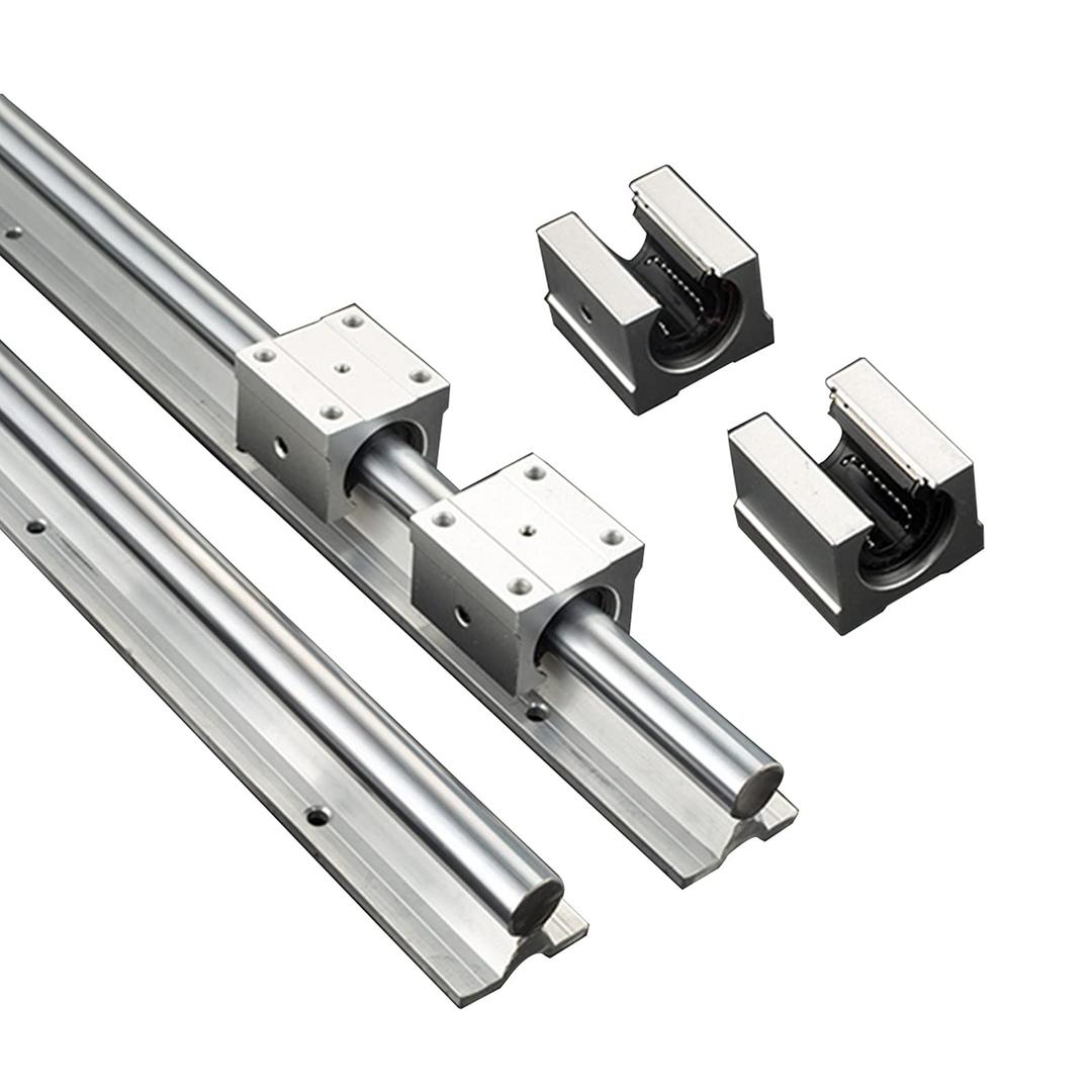 GUWANJI 2PCS Linear Rails SBR12 1200mm Linear Guide Rails with 4PCS SBR12UU Slide Blocks, CNC Rail Kit, Linear Rails and Bearings Kit for Automated Machines and Equipments(SBR12-1200)