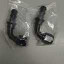 Ucreative 10AN 90 Degree Push Lock Hose Fitting End Black 2PCS