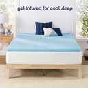 Best Price Mattress 1.5 Inch Ventilated Memory Foam Mattress Topper, Cooling Gel Infusion, CertiPUR-US Certified, Dorm Essentials, Full