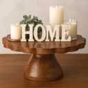 Mela Artisans Wooden Cake Stand 12 Inch | Medium Polish Mango Wood Pedestal Riser | Footed Cupcake & Dessert Stand | Multipurpose Cake Display for Home Decor | Dining Table | Pastries