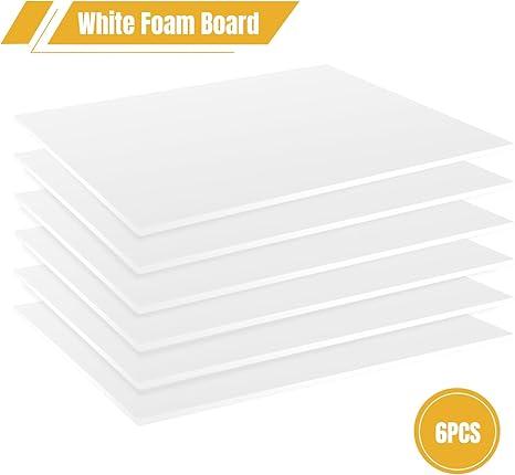 24" x 36" Foam Board, White, 1/4" Thick, 6 Pack
