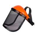 Safety Mask with Mesh Visor for Chainsaw Trimmer Pole Pruners, Protective Mask and Mesh Mask for Face Protection Orange