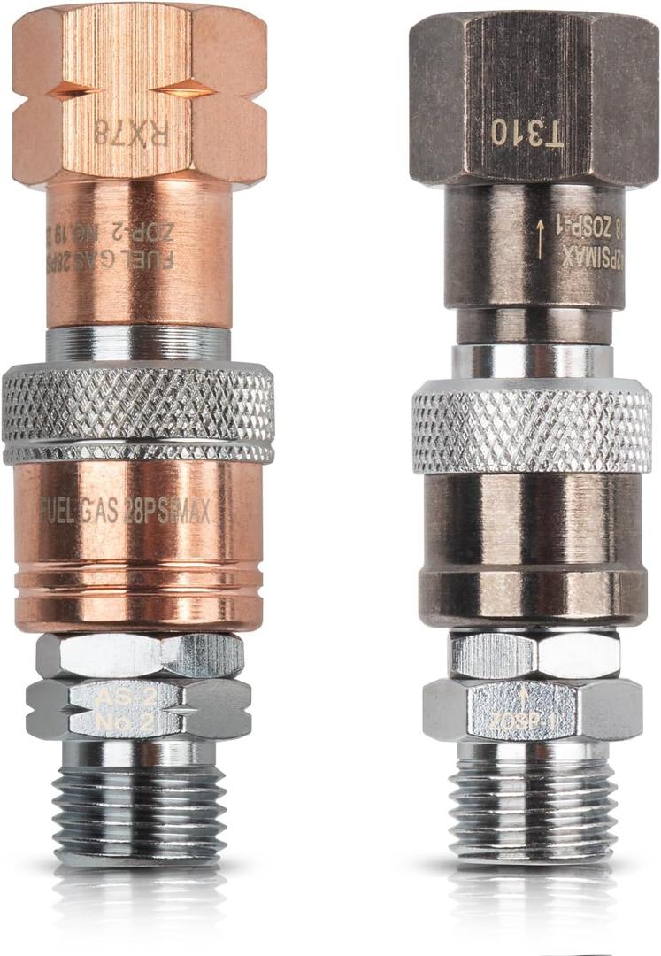 Cutting torch quick connect fittings | Oxy acetylene quick connect fittings | Oxy Fuel Quick Connect Coupler Set, 9/16 inches