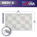 BNX TruFilter 16x25x1 Air Filter MERV 8 (6-Pack) - MADE IN USA Dust & Pet Defense Electrostatic Pleated Air Conditioner HVAC AC Furnace Filters for Dust, Pet, Mold, Pollen MPR 600 700 & FPR 5
