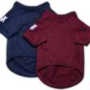 Koneseve Dog Shirts Soft Cotton Dog Clothes Stretchy T-Shirt for Small Medium Large Dogs Cat Shirt Breathable Puppy Outfit Kitten Apparel Pet Pullover Tee Blank Basic Sweatshirt 2-Pack Blue & Red L