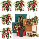 Lyrow 30 Pcs Christmas Curly Bows Self Adhesive Gift Wrap Accessory Xmas Holiday Gift Bows for Gift Wrapping Christmas Presents Wine Bottle Treat Bag Bridal Shower Wedding Party Favor (Gold Red Green)