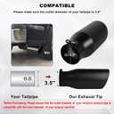 Mupera 3.5 Inch Inlet Exhaust Tip, 5" Outlet, 12" Long Powdercoat Black Exhaust Tips for Universal 3.5 Inch Outside Diameter Exhaust Tips, Tail Pipe Exhaust Tips 3.5" Inlet with Bolt-On