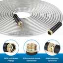 Garden Hose 100FT, Water Hose with 10 Function Nozzle, Garden Hose Metal with Leak-proof Connectors, Kink-Free & Ultra Flexible, Rust/Pet/Puncture Proof for Lawn, Yard, RV, Car Wash, 550PSI