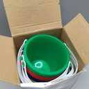 Didaey 12 Pieces Beach Pails Sand Buckets for Boys and Girls Beach and Sand Toys at the Use for Molds at the Sandbox Summer Party Supplies, 4 Colors(5 Inch,Red,Yellow,Blue,Green)
