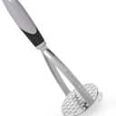 Joyoldelf Heavy Duty Potato Masher, Stainless Steel Integrated Masher Kitchen Tool & Food Masher/Potato Smasher with Non-slip Handle, Perfect for Bean, Vegetable, Fruits, Avocado, Meat (grey-black)