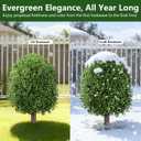 INSPRING 27'' Artificial Boxwood Topiary Trees Outdoor Fake Bushes Plants UV Resistant Evergreen Shrubs with Metal Ground Spike for Porch Patio Garden, 1 Pack