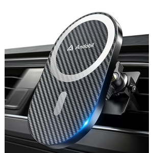 andobil Upgraded for Magsafe Car Mount Pro [Strongest Magnet, Big Phone Friendly] 360° Rotation Magnetic Phone Holder for Car Vent Suitable for iPhone 16/15/14 Pro Max Samsung S25/S24 (Carbon Fiber)