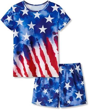 Tebbis Tween Girls Pajamas Trendy Tie Dye Spiral 2-Piece Shirt & Shorts PJ Set Jammies Size 10