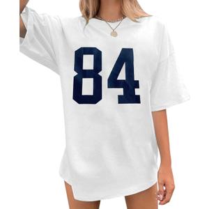 YeonYoonA Women Oversized Casual T-Shirts Crewneck Summer Tops Casual Loose Basic Tee Shirts 2024 Trendy Clothes (White, S)