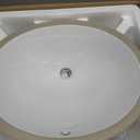 Undermount Bathroom Sink Oval, Hugsleek Interior Bowl Size 16 x 13 inch White Porcelain Ceramic Vessel Sink Under Counter Oval Exterior size 18x15in Bath Sink Bowl Basin Lavatory Vanity Fireclay