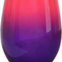 Bad Bananas Ombre Pink and Purple - Set of Two 21 oz Stemless Wine Glasses - Colored Glassware - Colorful Drinking Glasses Wine Gifts for Women