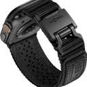 Compatible with Apple Watch Ultra Band 49mm for Men - Rugged Nylon Straps with FIDLOCK Magnetic Clasp for iWatch Series 10 46mm, 9/8/7 45mm, SE/6/5/4 44mm, 3/2/1 42mm (Black), Size: L 49/46/45/44/42mm(Series 3 2 1)