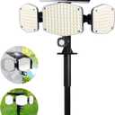 Solar Motion Lights Outdoor with Stake, 208 LED Super Bright 270 Illumination Security Flood Lights for Outside Garden Porch Pathway, 3 Modes, IP65 Waterproof, In-Ground or Wall Mount (Pack of 1)