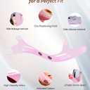 V-Line Sculpting Face Mask Silicone Chin Strap for Jawline Tightening & Double Chin Reduction (23-27 Inches) (Rose purple)