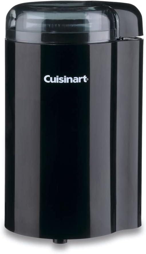 Cuisinart DCG-20BKN Coffee Grinder, On/Off Switch With Safety Interlock, Stainless Steel Blades and Easy-to-Clean Bowl with Lid, 2.5oz/70g Capacity  Enough for 12 Cups, Black