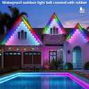 50FT Outdoor LED Strip Light IP68 Waterproof,Outside RGB Light Strip with App/Remote Control,Chase Mode,Music Sync Rope Light for Balcony,Deck,Rooftop,Garden,Pool