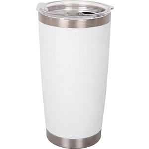 Christmas Tumbler with Lid, Green Stainless Steel Vacuum Double Wall Water Bottle, 20oz Insulated Travel Tumblers, Coffee Mug for Adults (White)