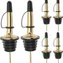 Pafusen Pack Liquor Bottle Pourers, Liquor Pour Spout for Liquor Bottles, Stainless Steel Olive oil Dispenser Spout, Alcohol Pourer Spouts Dust Caps Covers Fixed, Gold
