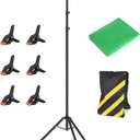 Forlogic Green Screen Backdrop Kit with Stand, 8x5.3ft Portable GreenScreen Background Stand for Streaming Video and Photography Shoots