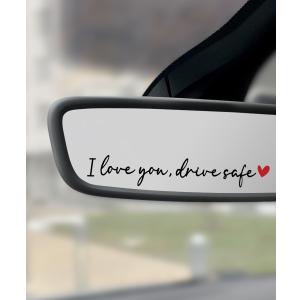 UNLRAE 4PCS Car Stickers,I Love You Drive Safe Automotive Decals,Car Accessories Rear View Mirror Sticker,Self Affirmations Decoration Decals,Fits Rearview Mirror Window Windshield Bumper (Black&Red)