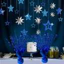 FUBININA 12 Pack Metallic Foil Spray Centerpiece Star Table Decoration Burst Table Centerpieces for Birthday New Years Nye Wedding Anniversary Graduation Holiday Party Supplies Decor, Navy Blue