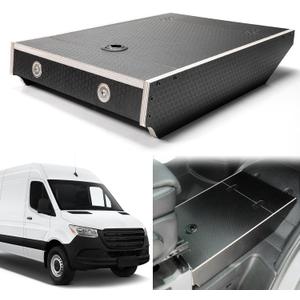 DNshorix Seamless fit Sprinter Van Floor Extension Accessories, Floor Stool for Sprinter Van, Optimal Support for Co-Driver, with Storage Space (Black)