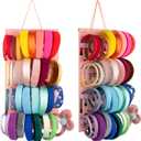 Hanging Headband Holder for Girls, Felt Headband Organizer with 40 Slots (Pink)