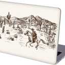 Case Compatible with MacBook MacBook Air 13 inch, Hard Protective Shell with Keyboard Cover ( A1369 A1466, 2010-2017 Release) - Wild West Desert Cowboys-2