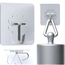 DDMY Heavy Duty Hook 24 Pack Self Adhesive Hooks for Hanging Wall Hooks Transparent Reusable Waterproof Adhesive Sticky Hook for Kitchen Curtain, Towel Bathroom,Coat Shower Door Utility No Damage