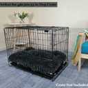 Coohom Deluxe Plush Dog Bed Pet Cushion Crate Mat,Fulffy Comfy Kennel Anti-Slip Washable Pad for Medium Large X-Large Dogs(XX-Large, Black)