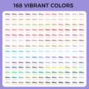 Artecho 168 Colors Markers for Adult Coloring Books, Dual Tip Markers for School, Fine and Brush Tip for Adults Coloring Books, Calligraphy, Drawing, Sketching