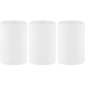 3 Pack Frosted Opal White Glass Lamp Shade, Lip-less Cylinder Glass Light Fixture Cover, Replacement Globe for Chandelier, Pendant, Vanity Light