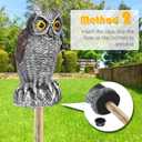 3-Pack Owl Decoys for Bird Deterrent - Weatherproof Bird Repellent Devices for Outdoor Use - Plastic Owls to Scare Birds Away and Control Garden Pests