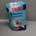 Because Overnight Incontinence Booster Pads for Men and Women, Adds 4 Cups Extra Absorbency to Adult Diapers, Super Soft, Adhesive Strip Backing, Unisex, 20 Count