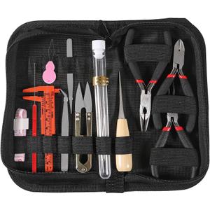D-FLIFE 19pcs Jewelry Making Tools Kit with Zipper Storage Case for Jewelry Crafting and Jewelry Repair (19pcs)