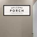 ZZJJHYWGQ Welcome to the Porch Sign 32"12" Home Hallway Wall Decor Wasting Time Is Considered Time Well Spent Horizontal Family Entryway Wood Framed Art (Black)