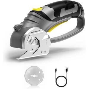 InoKraft Cardboard Cutter,Cordless Electric Scissors with Safety Button, 300 RPM High-Speed Rotary Cutter for Fabric, Cardboard, Plastic, Leather, Electric Box Cutter with LED Light, 4V Li-ion Battery