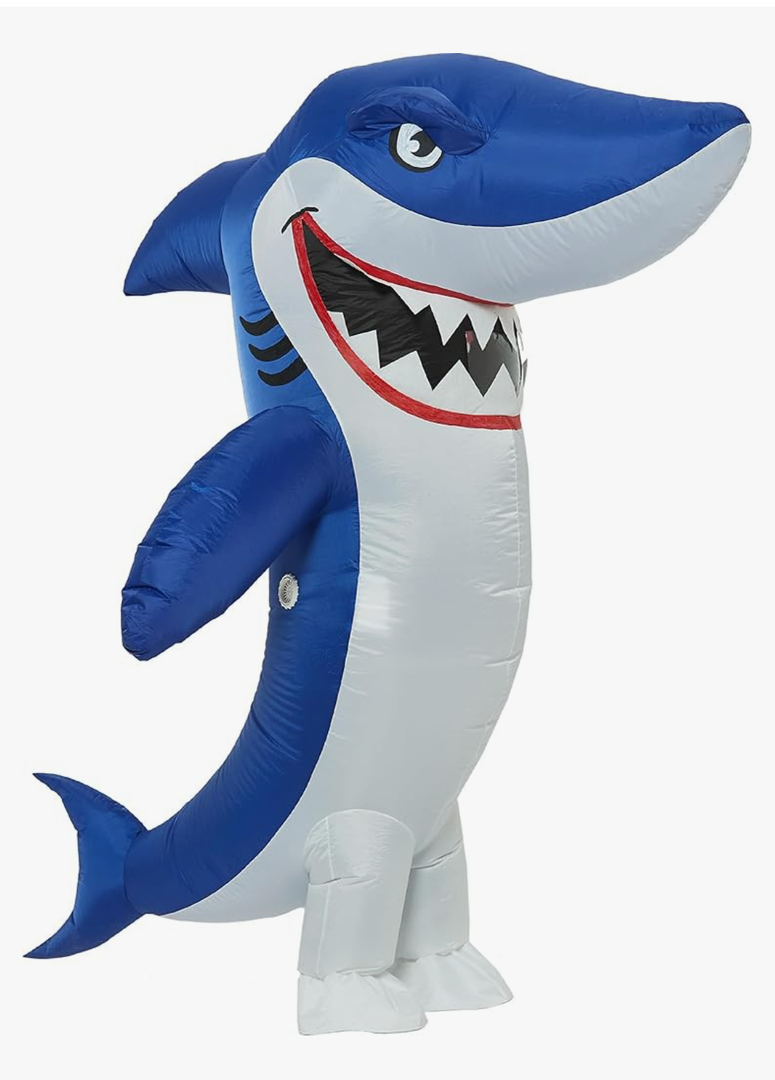 One Casa Inflatable Costume Full Body Shark Air Blow up Funny Party Halloween Costume for Adult X-Large Size
