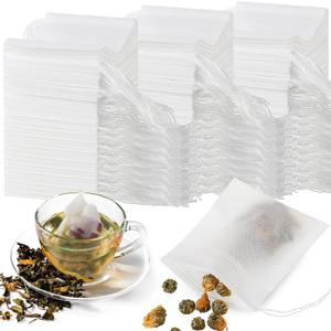 Zubebe 2400 Pcs Disposable Tea Bags for Loose Leaf Tea Empty Teas Bags with Drawstring Bulk Filter Infusers for Coffee, Herbs, Spice