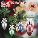 Riceshoot 20 Sets Christmas Appreciation Gifts for Coworker Lightbulb Shaped Ornament Colorful Hanging Plastic Bulbs Ornament with Bow Ribbon Card Organza Bag for Indoor Outdoor Xmas Tree Decoration