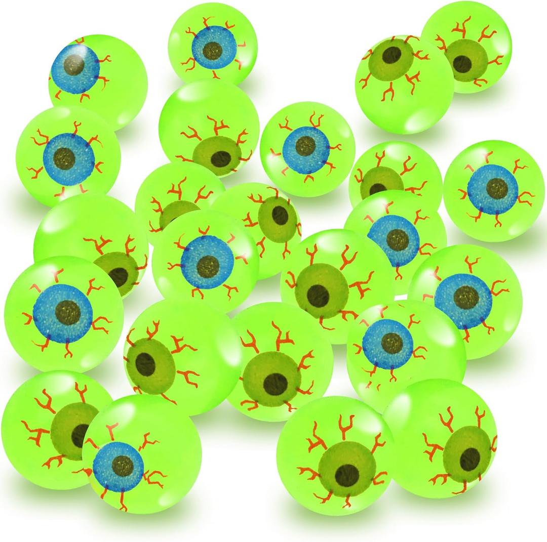 ArtCreativity Glow in the Dark Eye Bouncing Balls - Bulk Pack of 12  1.25 Inch High Bounce Bouncy Balls for Kids, Glowing Party Favors and Goodie Bag Fillers for Boys and Girls