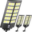 loyoele 9000W Solar Street Lights Outdoor 240000LM, Commercial Parking Lot Light 7000K, Solar Flood Outdoor Lights IP67 Waterproof with Motion Sensor for Road,Garden, Basketball Courts - 3 Pack, 9600