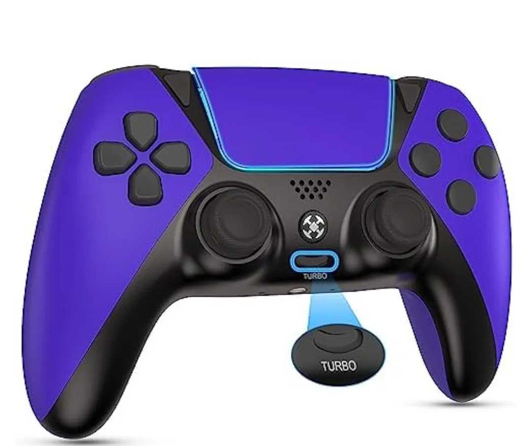 YU33 Ymir Scuf Wireless Controller Works with Modded PS4 Controller, Elite Control Remote Fits Playstation 4 Controller, Joystick/Controles de Pa4 with Mapping/Turbo/1200 mAh Battery, Purple
